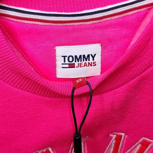 Neon pink cropped top sweater Tommy Hilfiger size small - Picture 8 of 8